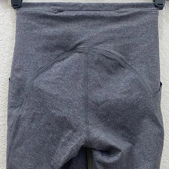 LULULEMON Swift Speed High Rise Crop 21" Heathered Black Leggings Size 2 - Picture 13 of 16